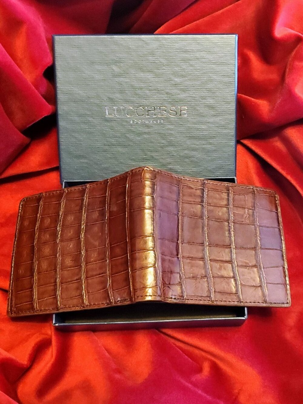 Lucchese Crocodile Hipster Wallet